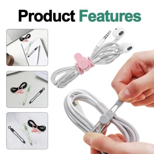 16Pcs Reusable Silicone Cable Ties, 10.5cm, 6 Colours — view 3