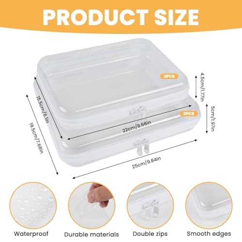 4Pcs Hard Transparent Zipper Storage Pouches Travel Organiser, 2M + 2L — view 2
