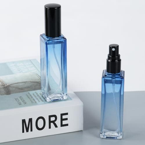 LOPHE Perfume Atomiser Refillable, Mini Perfume Refill Bottles, Empty Clear Glass Perfume Atomiser Spray Bottles, Portable Atomiser with Fine Mist for Daily Business Trips, 20 ml 3 Pcs Gradient Blue — view 5