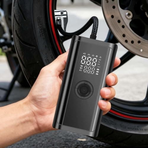 Portable Air Compressor for Car Auto Shut Off Inflation Tool with SOS Light — view 3