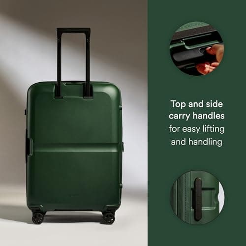 ANTLER - Single Stripe Hard Shell Medium Suitcase - Durable, Lightweight & Expandable, 4 Spinner Wheels - Adjustable Handle, TSA Lock, 68cm - Green — view 6
