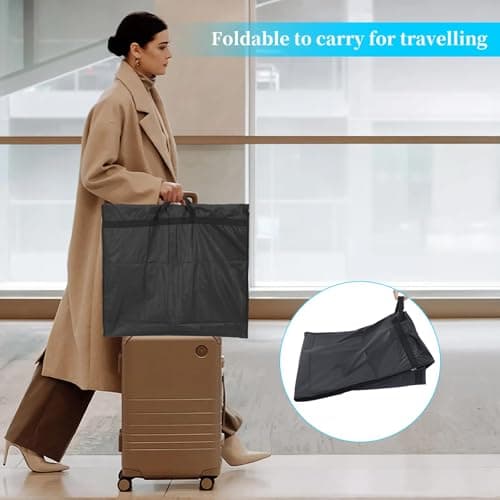 2 Pack Long Dress Bags Covers 60 x 180cm Black Dress Covers Garment Bags — view 3