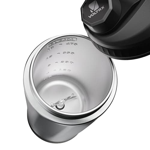 VOLTRX ChillMix Shaker Bottle Insulated Stainless Steel - USB C Rechargeable Electric Protein Shake Mixer, Shaker Cups for Protein Shakes and Meal Replacement, Chrome Steel, 16 oz — view 4