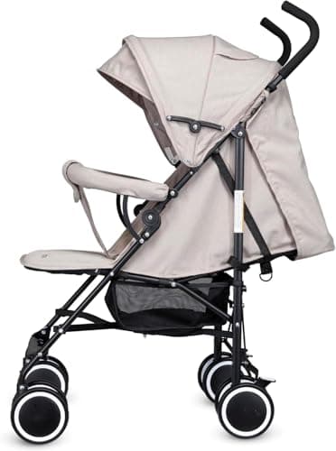 Compact Foldable Lightweight Stroller/Pushchair, Suitable from Birth to 3 Years (15kg Weight) Approx, Lightweight Travel Strollers for Airplane (Beige) — view 2