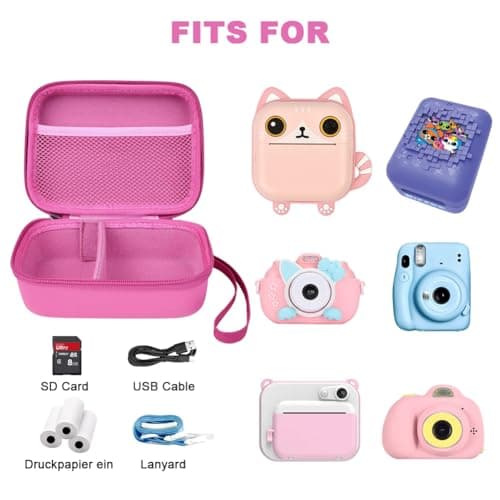 Ainiv Kids Instant Camera Case, Kids Camera Photo Paper Organizer, Pink — view 6