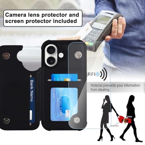 VANAVAGY Fit Car Mount Wallet Case for iPhone 17,Black — view 6