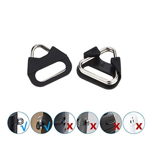 Leftfoto 4pcs Camera Strap Ring Stainless Steel Triangular with Plastic Cap for Camera Shoulder Strap (Black) — view 6