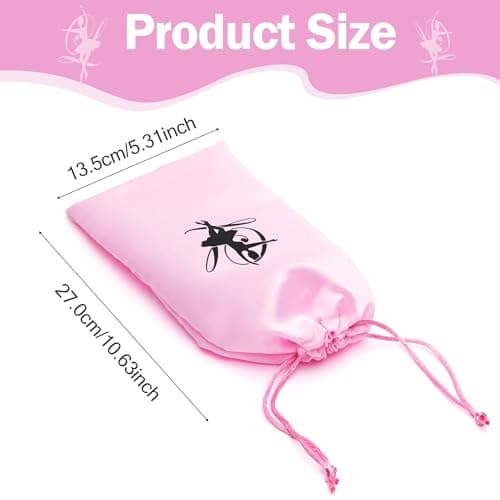 1 Pcs Ballet Shoe Bags Pink Soft Drawstring Shoe Bag for Pointe, Ballet Bag — view 5