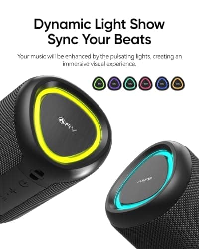 AY Portable Bluetooth Speaker with Lights, Powerful Crystal Clear Sound, IPX5 Waterproof, All Day Playtime, AUX&TF-Card Input, Bluetooth 5.3, TWS Paring, Small Wireless Speaker for Outdoor, Gift Ideas — view 3