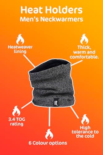 HEAT HOLDERS - Men's Thermal Winter Neck Warmer - 2.6 tog - One size (One Size, Black) — view 6