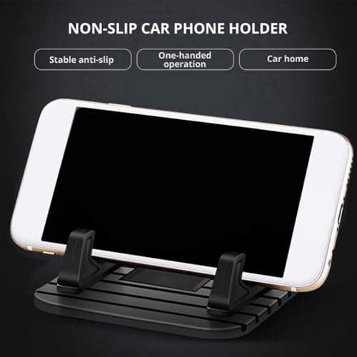 HomeVortex Car Dashboard Anti-Slip Silicone Mat Holder Pad Stand for Mobile Phones and GPS Devices, Large Black, Compatible with 4.0-6.5 Inch Phones, Easy to Clean, — view 4