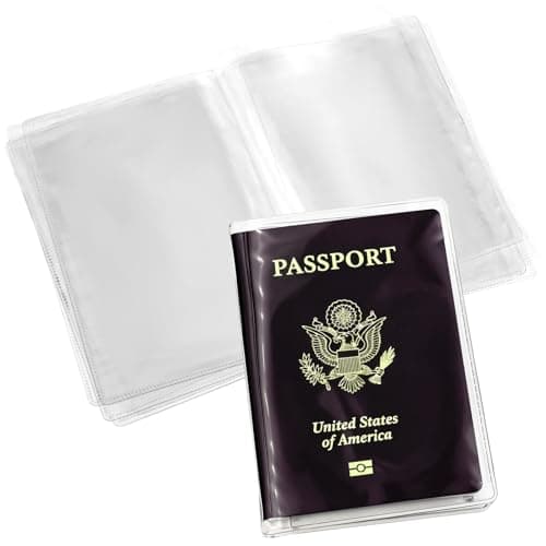 Sorcristy 6PCS Clear Passport Sleeve, Waterproof Plastic Passport Holder, Passport Protector for Travel, Transparent Passport Cover Water & Dust Proof, Anti-Scratches