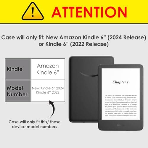 Forefront Cases Case for New Amazon Kindle (16 GB) 6" (11th Generation - 2024 & 2022 Models) - Purple - Slim, Light & Protective, Smart Auto Sleep-Wake Function Cover for Kindle 6" — view 4