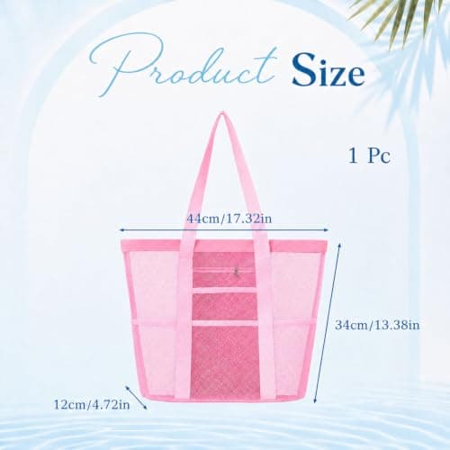 Large Mesh Beach Bags for Women, Foldable Waterproof Sandproof Tote Bag — view 4