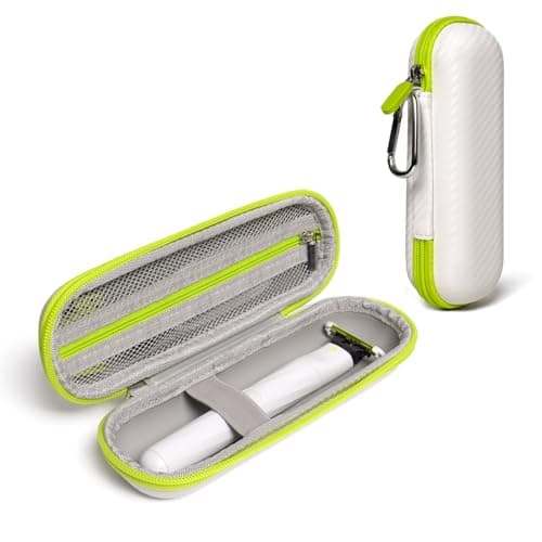 Nincha Travel Case Compatible with Philips Hybrid Electric Trimmer and Shaver, Face + Body Groomer QP2724/90, QP2834/70, QP1924/70, QP6531/70, Hard Carrying Case, Portable Bag, White&Limegreen