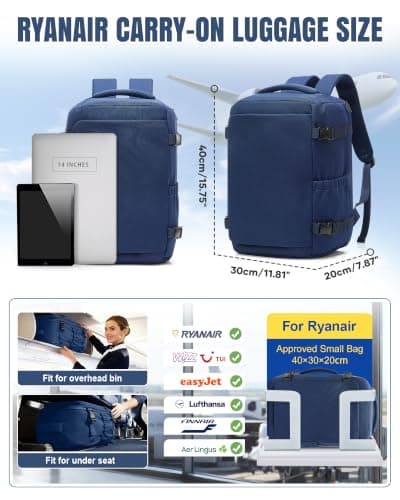 Ryanair Cabin Bag 40x30x20, Wizz Air Underseat Travel Backpack Hand Luggage — view 3