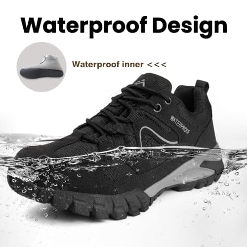 CC-Los Women's Waterproof Outdoor Walking Shoes Non-Slip Lightweight Hiking Black Size 4.5 — view 4
