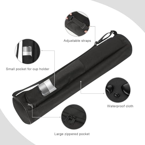 Yoga Mat Bag,Bag For Yoga mat,Full-Zip Exercise Yoga Mat Carry Bag (Black) — view 4