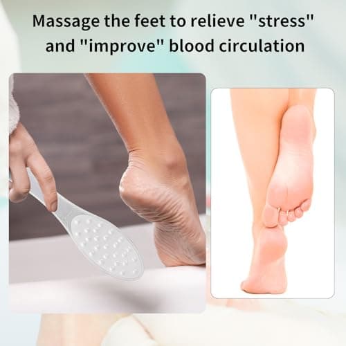 2PCS Stainless Steel Foot Scraper,Professional Foot Rasp Scrubber,Double Sided Pedicure Rasp for Dead Foot Skin and Cracked Heel, Easy to Clean Pedicure Tool(Silver) — view 4