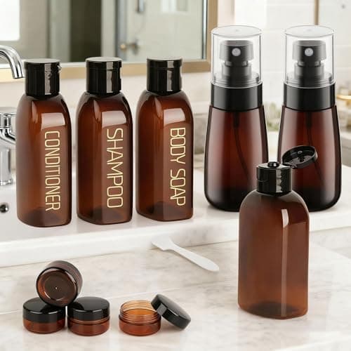 Decorniqu 15 Pack TSA Approved Travel Bottles for Toiletries(Brown) — view 6