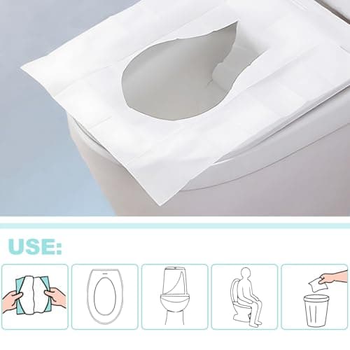 80 Pcs Disposable Toilet Seat Covers,Biodegradable Paper Toilet Flushable — view 4