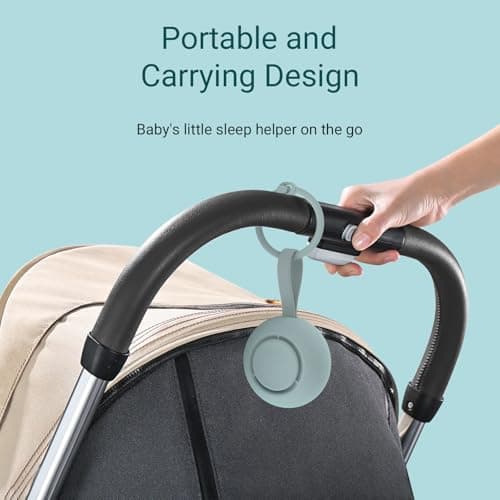 Portable Baby Sound Machine [White Noise for Babies Kids Adults][SleepSoother][Timer Function][12 Soothing Sounds] 15 Hours Battery Life,Travel,Registry Gift,Shower,Clips on Baby Stroller.Slate — view 3