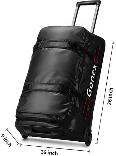 Gonex Rolling Duffle Bag with Wheels 70L 65cm Water Repellent Wheeled Travel Duffel Luggage with Rollers 25 inch, Black — view 6