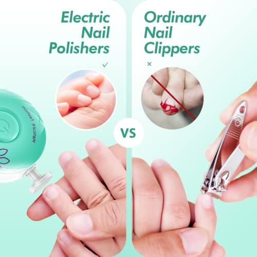 Brencco Electric Nail File for Baby with Six Interchangeable Grinding Heads, Low Noise Newborn Nail Trimmer — view 5