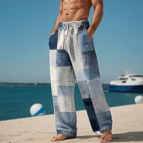 Mens Casual Cotton Trouser, Soft Cotton Blend, Straight Leg Cut, Pull on Waist, Adjustable Drawstring, Side Pockets, City Break, Travel Day, Garden Party, Coffee Run, Casual Friday Look — view 2