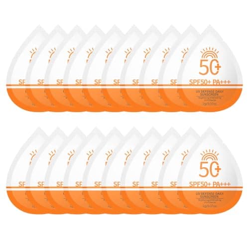 Avvchuy 20 Pack Mini Travel Size Sun Cream SPF 50+, Small Sunscreen for Face and Body, Waterproof & Non-Greasy Suncream for Daily Use, Outdoor (8g)