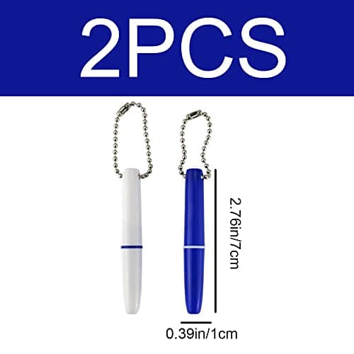 MANXIYECHEN 2 Pcs Mini Travel Dental Cleaner, Portable Stain Erasers with Chain Tooth Pick Interdental Picks, Blue, White — view 2