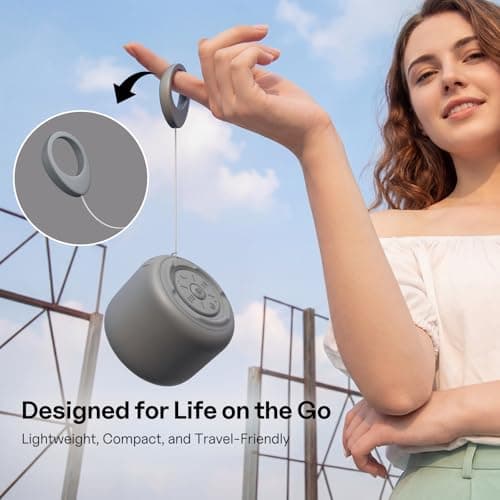 Bobtot Portable Bluetooth Speakers with Strap Mini Speaker, Dark Gray — view 6