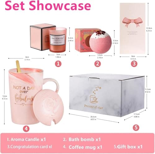 HUISHENG Birthday Gifts for Women, Valentines Gifts for Her, Mothers Day Gifts for Mum, Christmas Graduation Presents, Not a Day Over Fabulous Gift Sets, Coffee Mug for Wife Grandma Teacher Friend — view 2