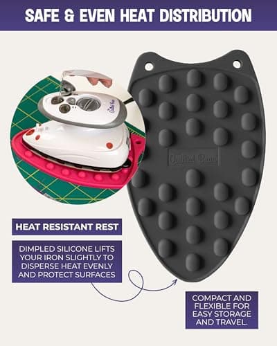 The Quilted Bear Premium Mini Iron and Portable Ironing Mat Bundle, Blue — view 5
