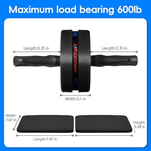 Ab Roller with Two Extra-Thick Non-Slip Knee Mat for Core Abs Rollout — view 5