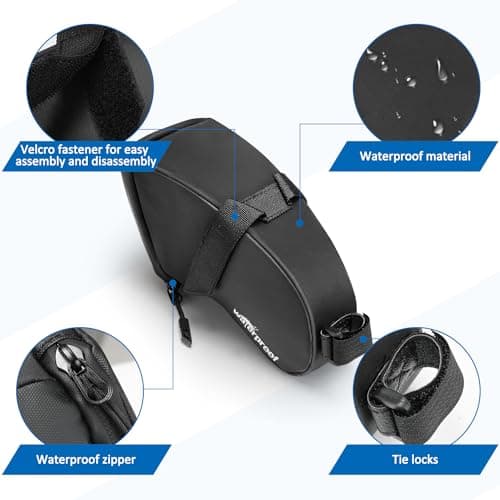 WOTOW Bike Saddle Bag 1.5L, Waterproof Bicycle Seat Bag, Reflective Cycling Pouch with Tear Resistant, Bicycle Tail Bag for Mountain Bikes MTB Road Bike Folding Bike — view 2
