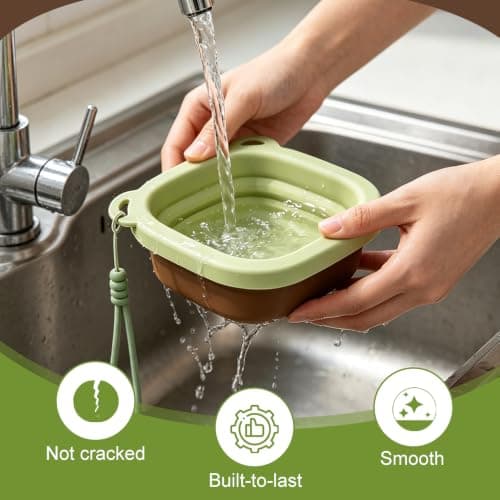Foldable Dog Bowl, Detachable 2-in-1 Silicone Pet Water Food Dish — view 5