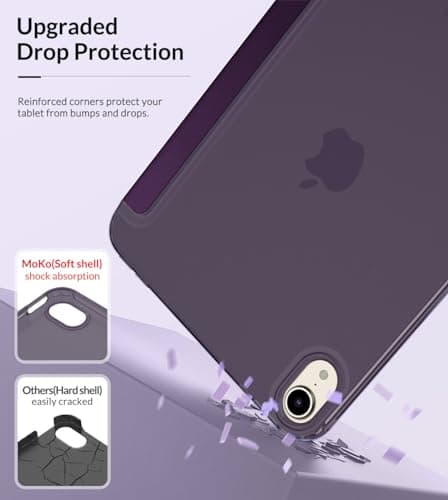 MoKo Case for iPad Mini (A17 Pro) 7th/6th Gen 2024/2021, Dark Purple — view 5