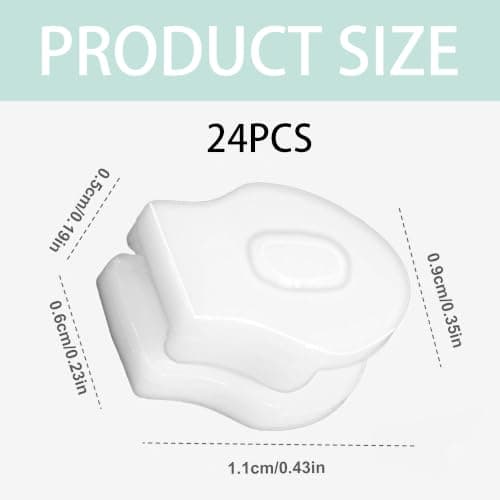 hankousi 24Pcs Zipper, White Pull Heads Zip Replacement Plastic Zipper Repair Kit for Bed Linen & Clothing — view 2