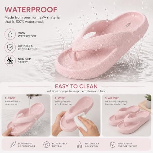 A2Z Women EVA Flip Flops Lightweight - Slider LDS 1304 Pink 5/6 UK — view 4