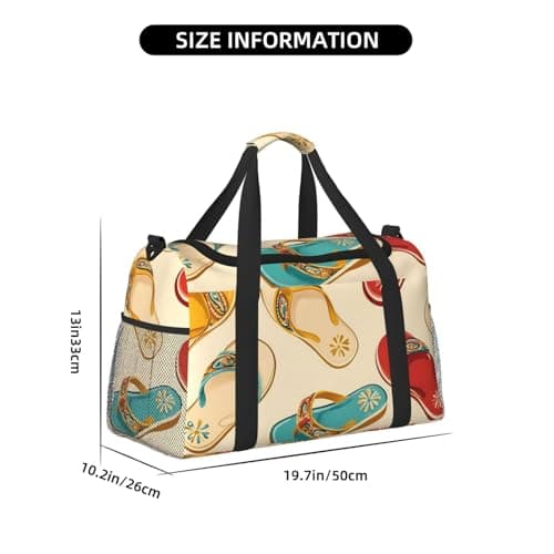Summer Sandals Pattern Large Capacity Travel Storage Bag Lightweight Hand Carry Bag Overnight Storage Bag Unisex Travel Bag — view 4