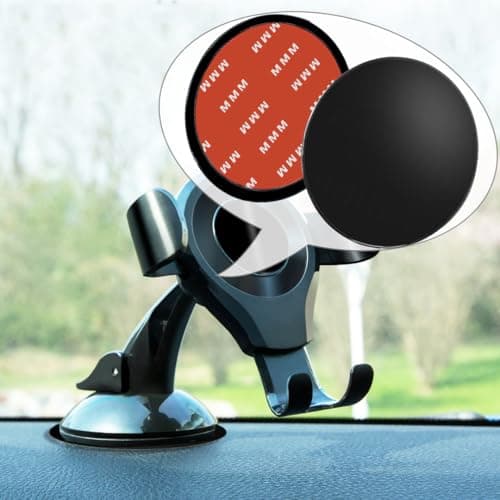 AYWFEY 4 Pack 80mm Adhesive Dashboard Pad Mounting Disk for Suction Cup, 3.15" Universal Heat Resistant Adhesive Sticky Pad, Providing Secure Fixation for Phone Holder Sat Nav GPS Dash Cam, Black — view 5