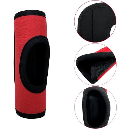 KOSTOO Neoprene Luggage Handle Wrap Soft Grip Handle Cover Luggage Identifier with Hollow Design for Suitcases Luggage Travel Accessories (3 PCS Red) — view 2