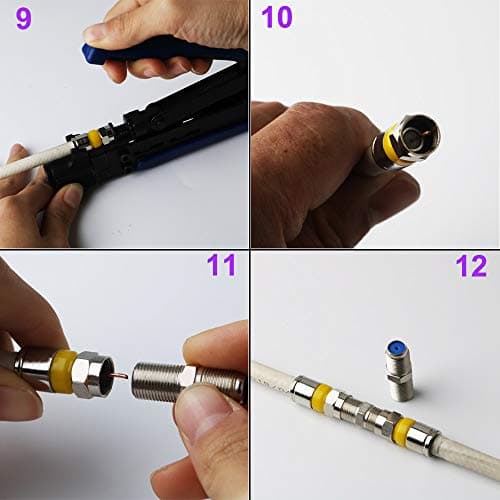 CESFONJER RG6 F-connector Kit, Coaxial cable adapter, f type coupler, F connector angle, Compression F-Type Plugs (Pack of 26 — view 5
