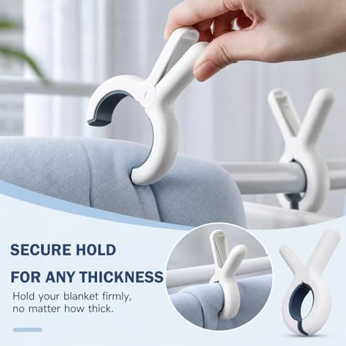 10 Pack Beach Towel Clips for Sun Loungers, Heavy Duty Clothes Pegs for Washing Line, Large Windproof Laundry Pegs, Non-Slip Sunbed Clips for Beach Towels, Quilts, Pool Chairs and Outdoor Drying — view 4