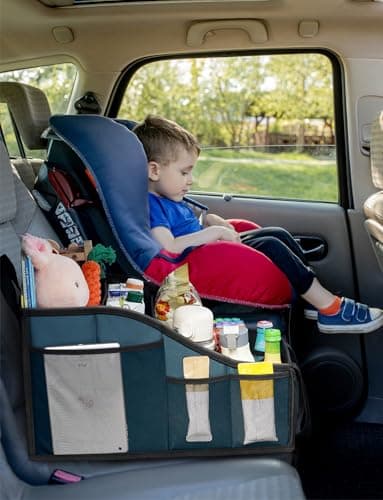 YOHOOLYO Car Seat Organiser with 4 Compartments, 4 Cup Holders — view 3