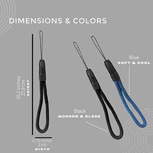 Dynamo Wrist Strap for Walking Canes - Adjustable and Stylish Walking Stick and Cane Strap, Versatile Multi-Use Accessory Strap, for Men and Women (2-pack), Black,blue, Large — view 2