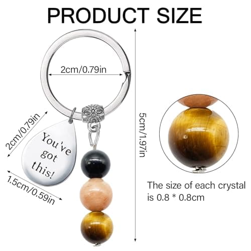 AIKOBAA Safe Travels Crystal Gift Set, Travel Protection Keychain with Blessing Card, Good Luck Journey Present with Protective Stones, Bon Voyage Gift for Travelers — view 2