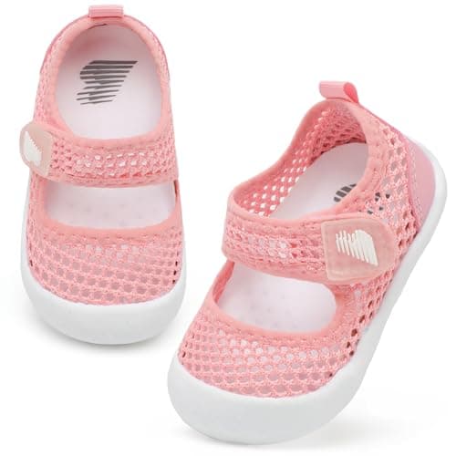 JOINFREE Baby Summer Shoes Non-Slip Toddlers Sandals Boys Girls Beach Shoes Lightiwehgt Bareathable Water Shoes Mesh Pink 6-12 Months — view 6