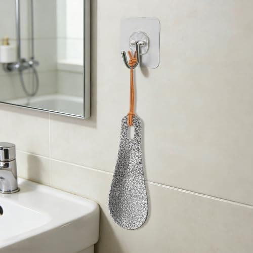 2 PCS Stainless Metal Shoe Horn Small 10cm with Brown Rope for Travel — view 6